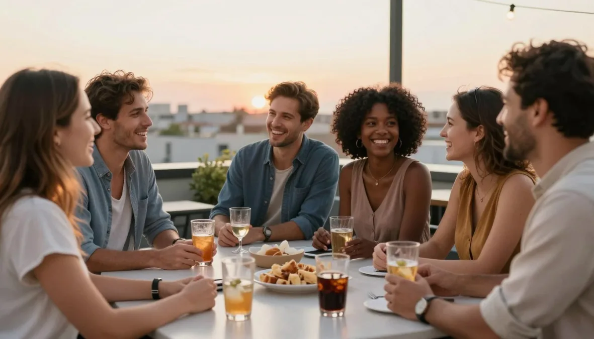 solo traveler meeting people at social gathering