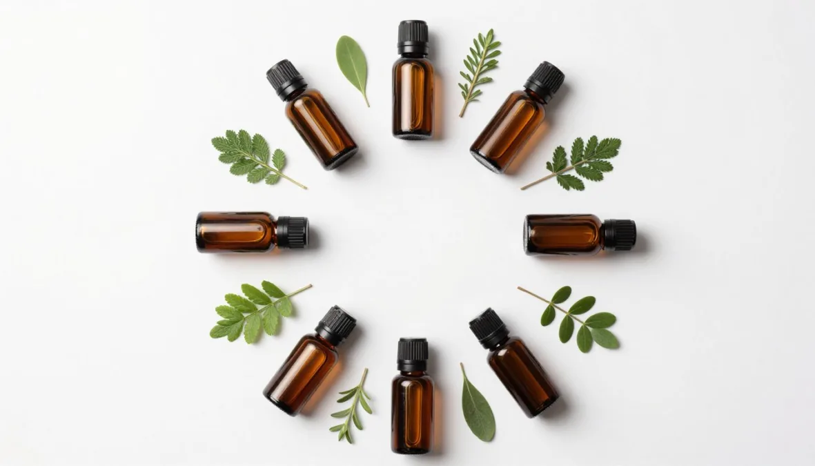 variety of massage oils arranged for comparison