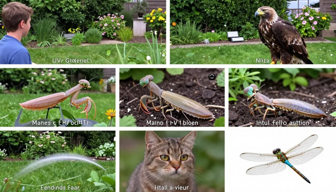 visual comparison showing how different animals see the same scene