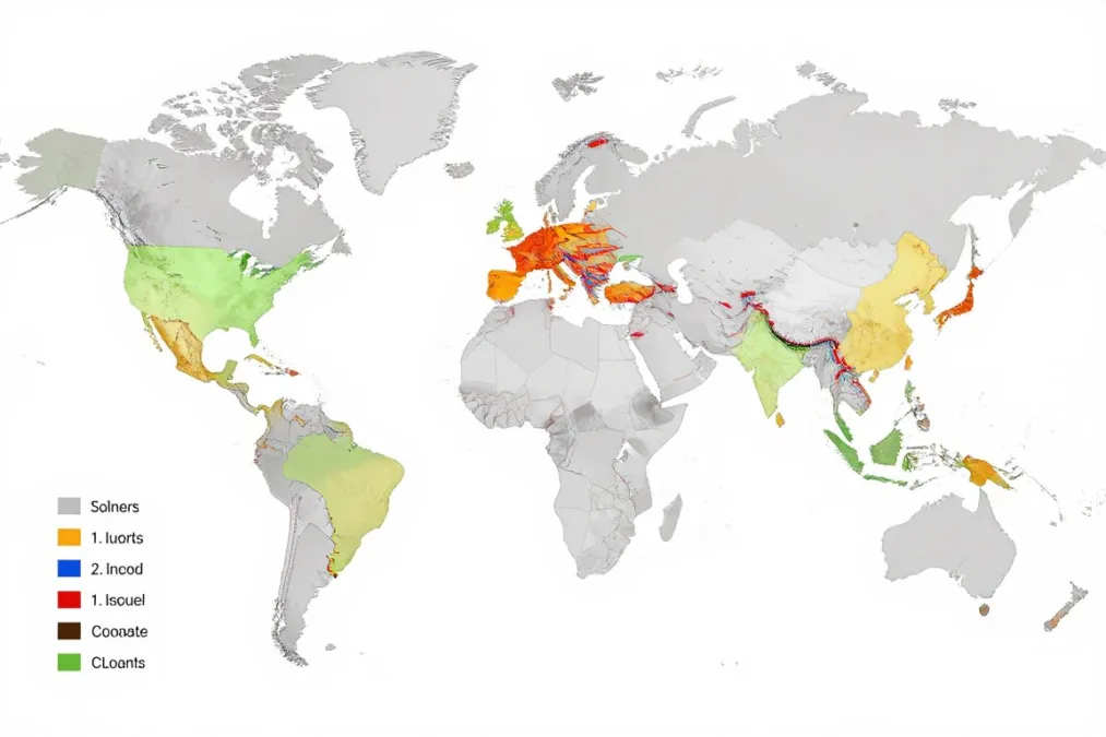 world map highlighting countries with longest borders