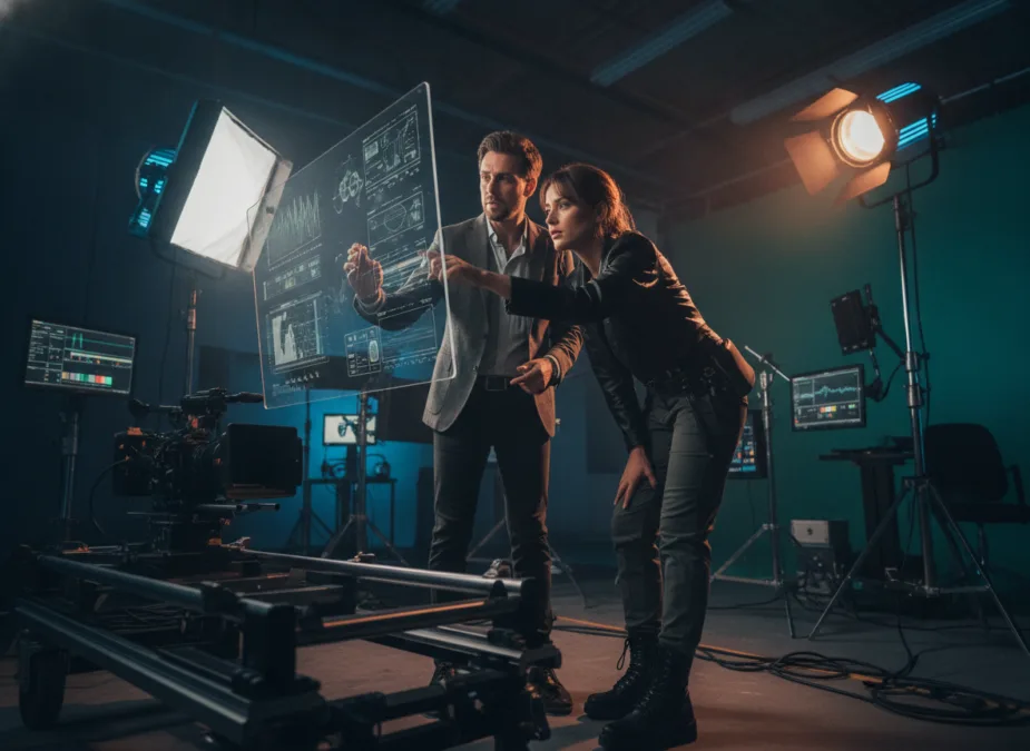 Actor reviewing a film production plan Actor reviewing a film production plan