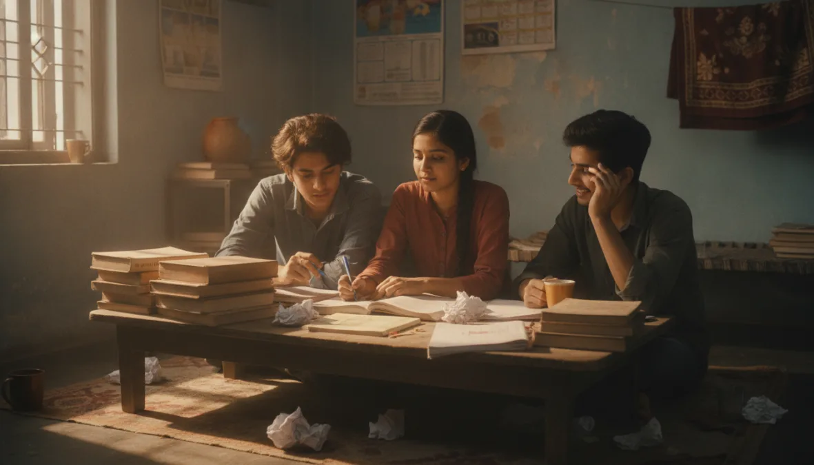 Aspirants Indian web series study and friendship scene