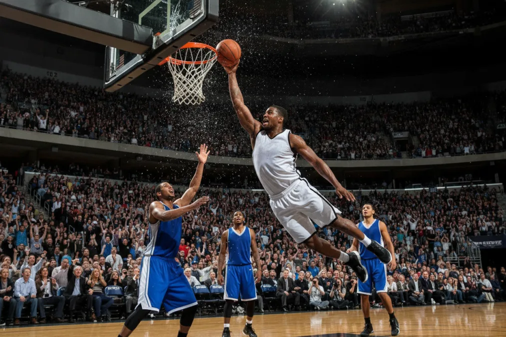 Basketball player during a professional game Basketball player during a professional game