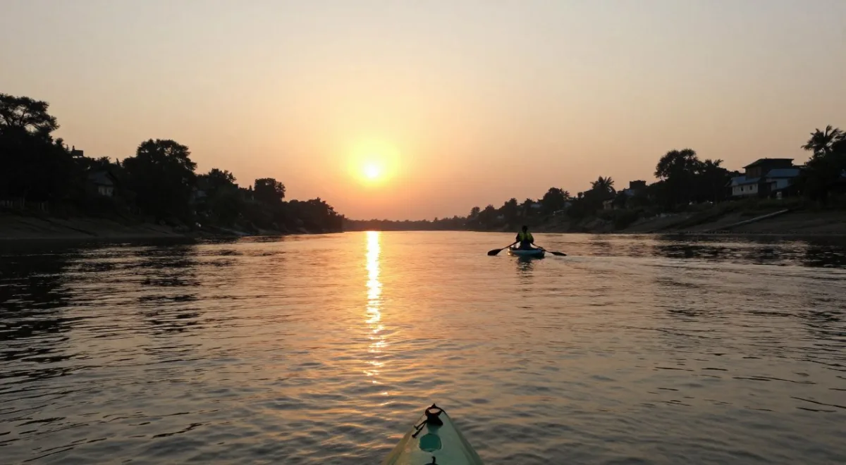Brahmaputra sunset kayak