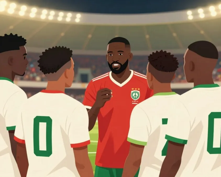 Didier Drogba peace moment with Ivory Coast teammates
