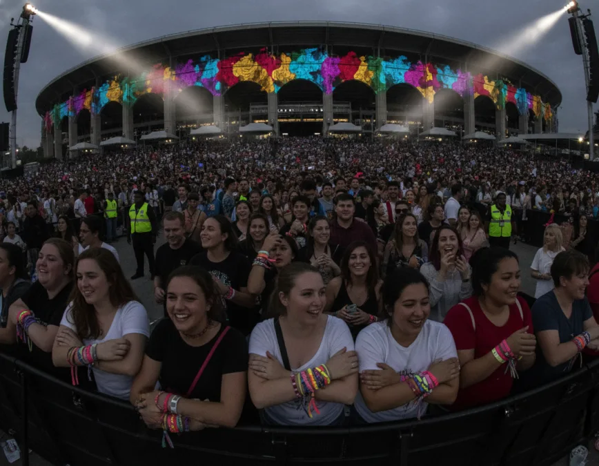 Fans attending a major music event Fans attending a major music event