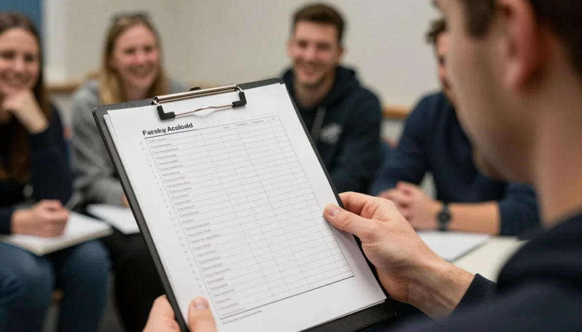 Fantasy football manager taking a humorous season review test