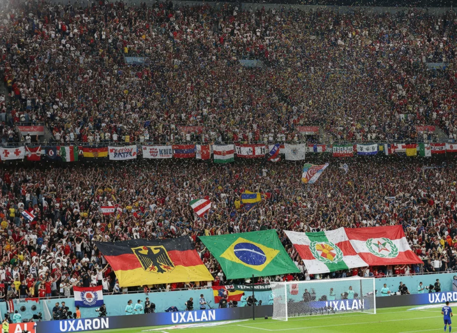 Football supporters following a global player Football supporters following a global player
