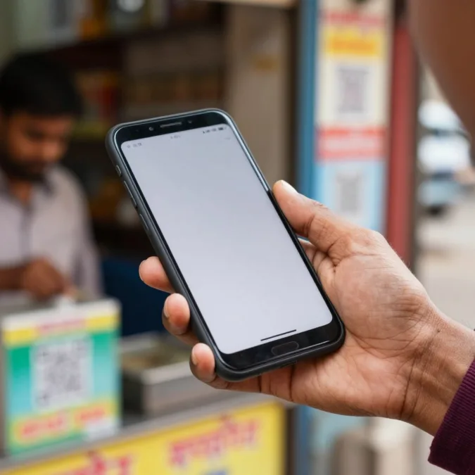 Google Pay digital payments app used at an Indian shop Google Pay digital payments app used at an Indian shop