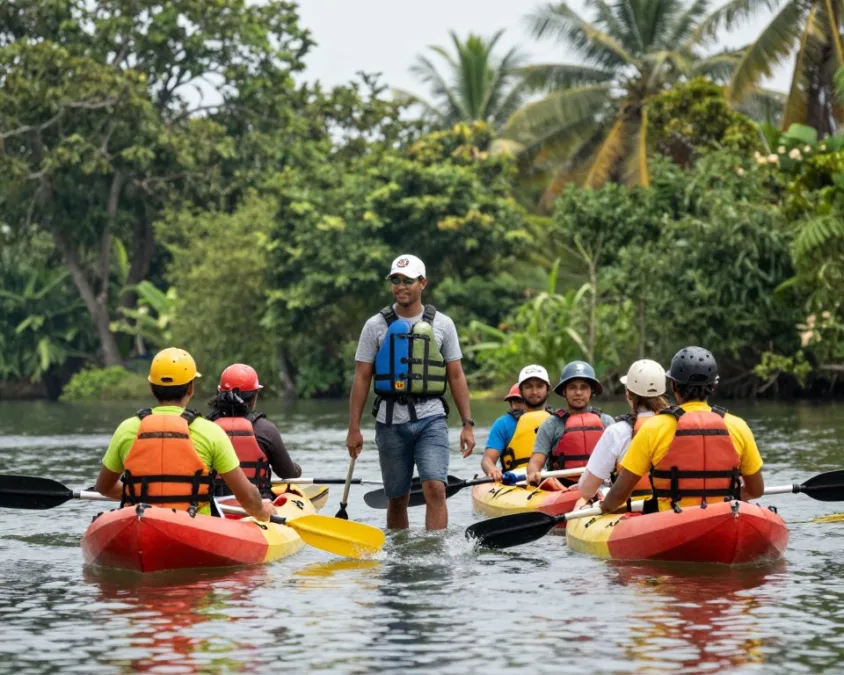 Guided kayaking in Alappuzha