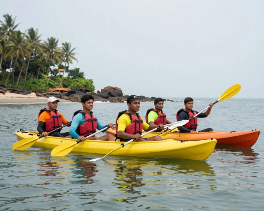 Guided kayaking in Goa