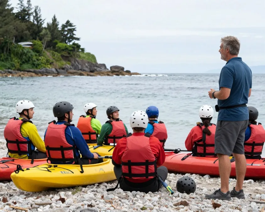 Guided sea kayaking at Netrani