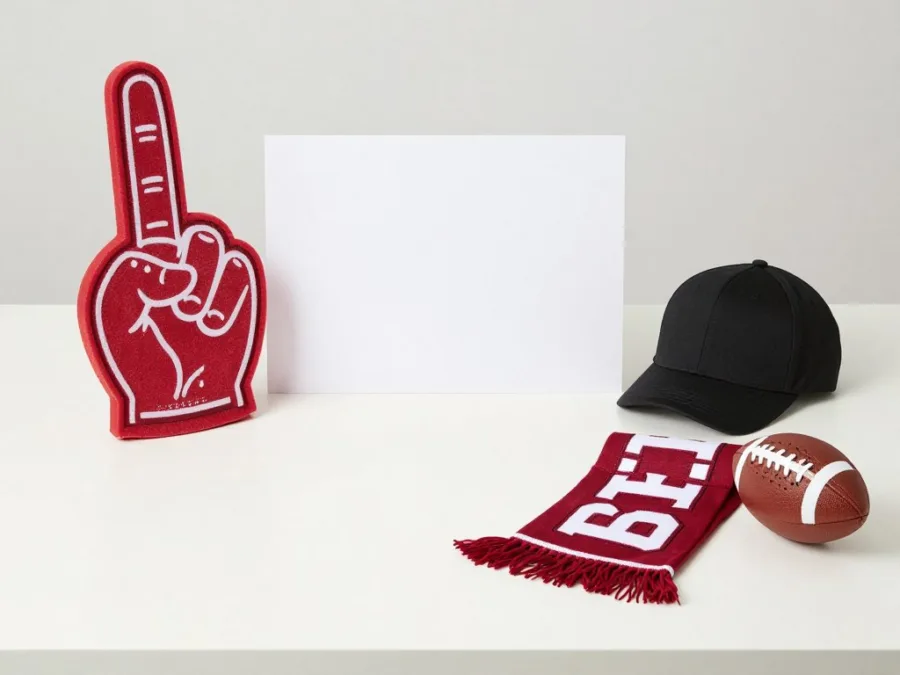 Homemade football costume accessories for a fantasy football punishment