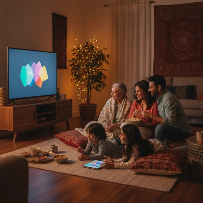 Indian family watching web series Indian family watching web series