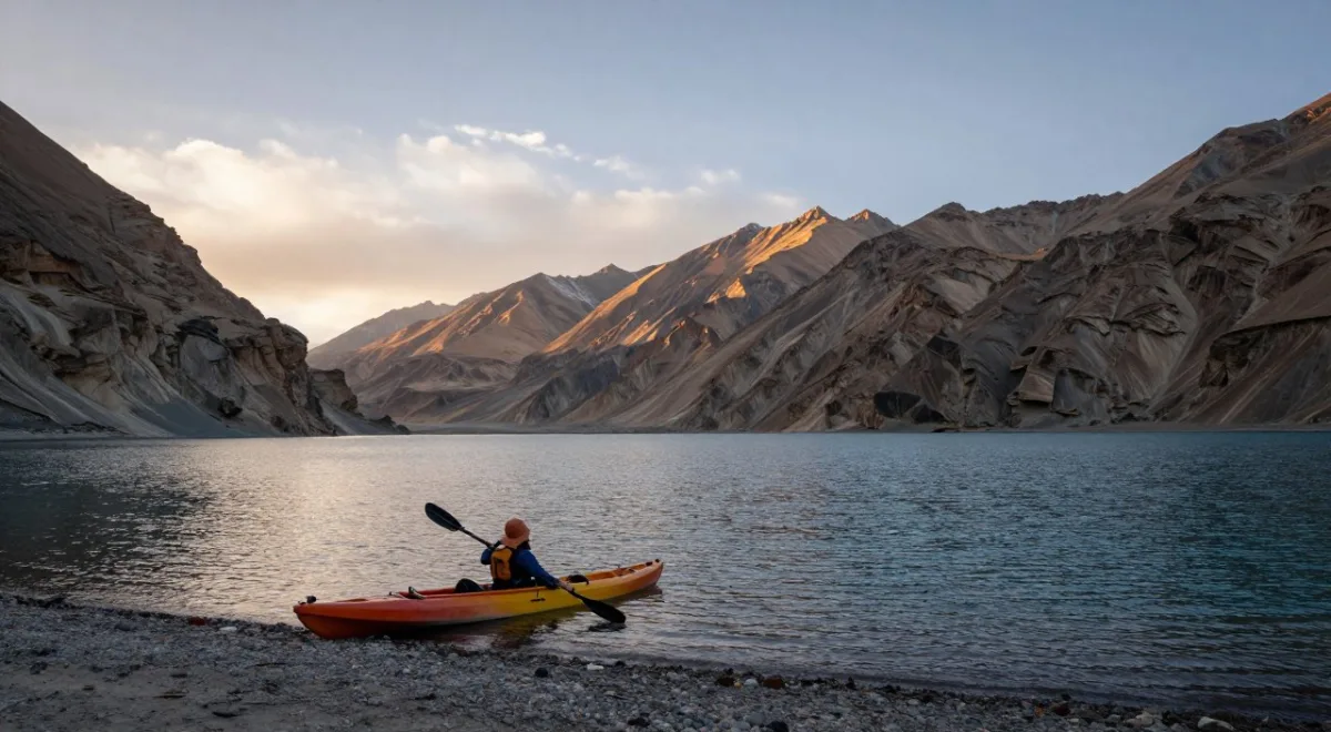 Pangong Lake evening kayaking