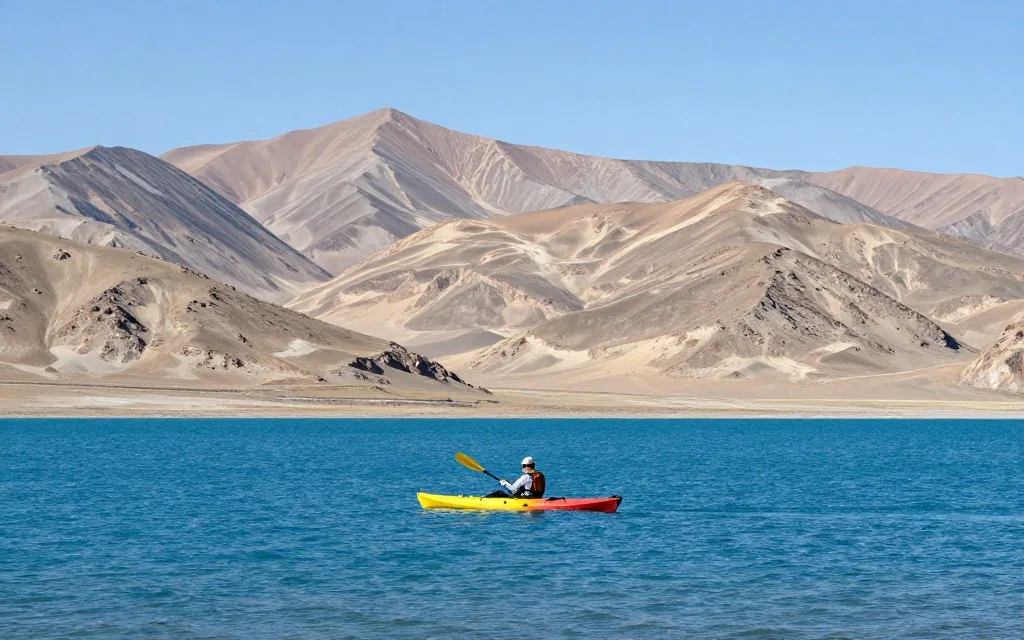 Pangong Lake water and mountains