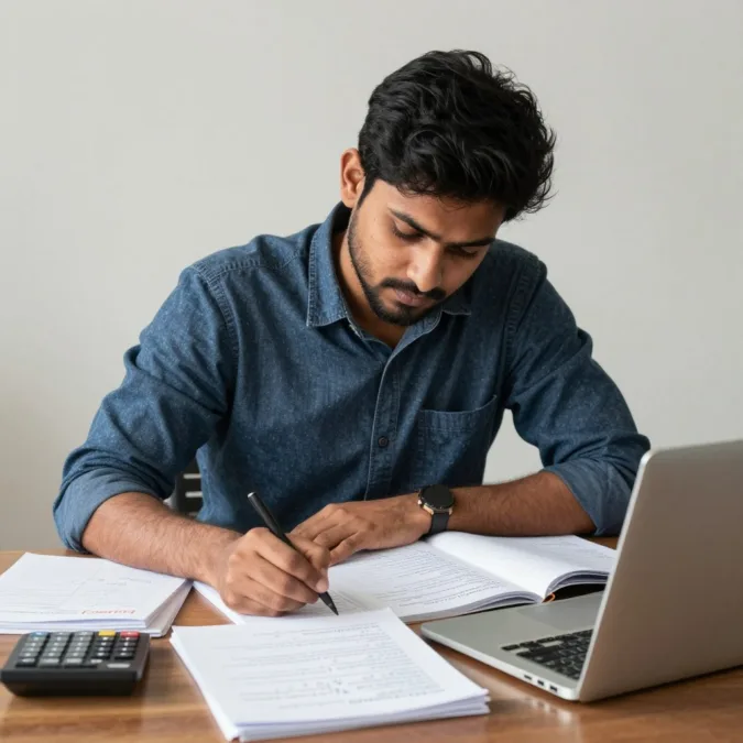 Student preparing for astronomy entrance exams in India Student preparing for astronomy entrance exams in India