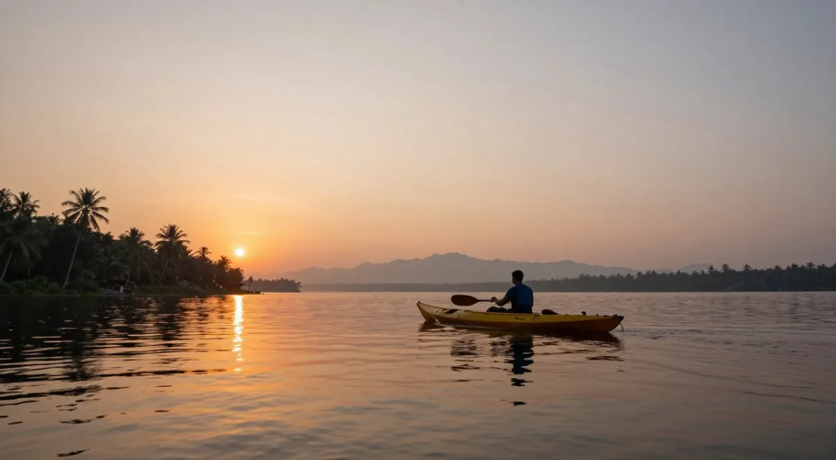 Sunrise kayak in Kerala