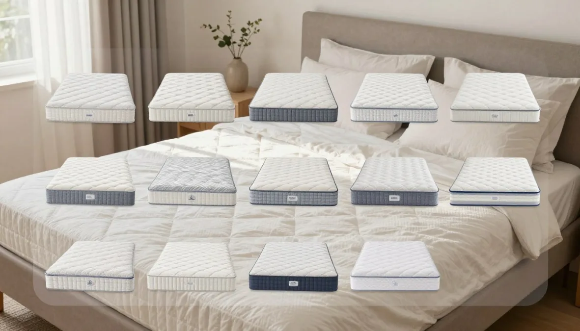 Top 10 mattresses 2026 comparison in a bright bedroom
