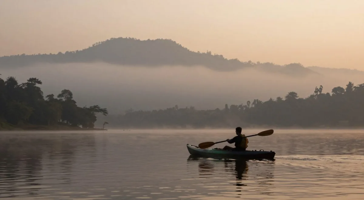 Umiam Lake sunrise kayak