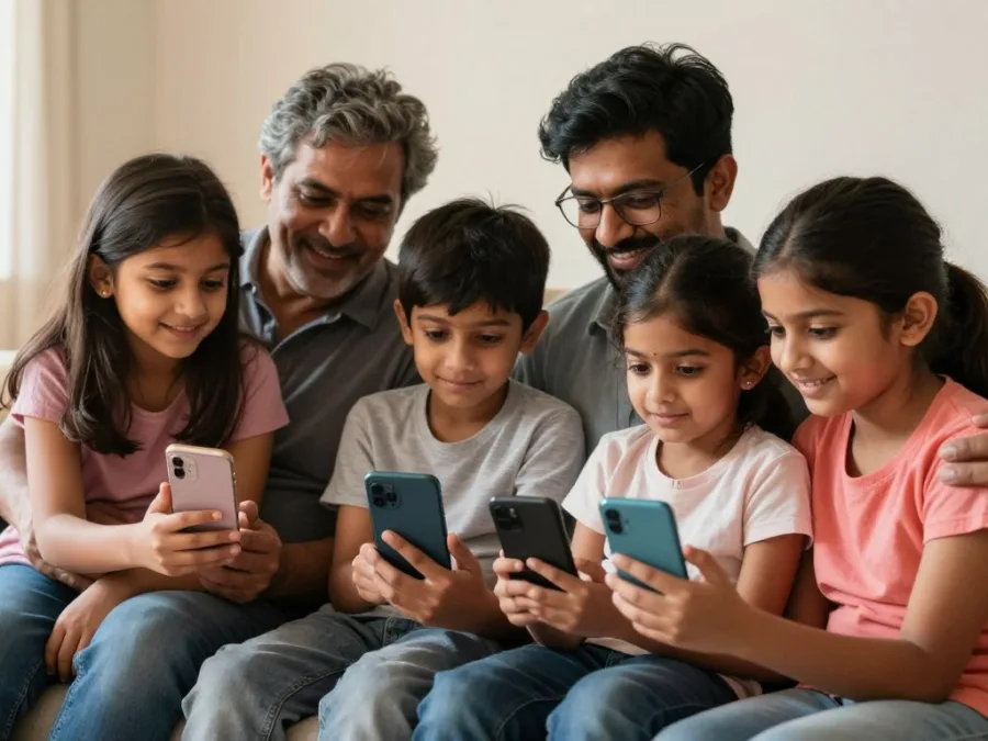 WhatsApp-style communication app used by an Indian family WhatsApp-style communication app used by an Indian family
