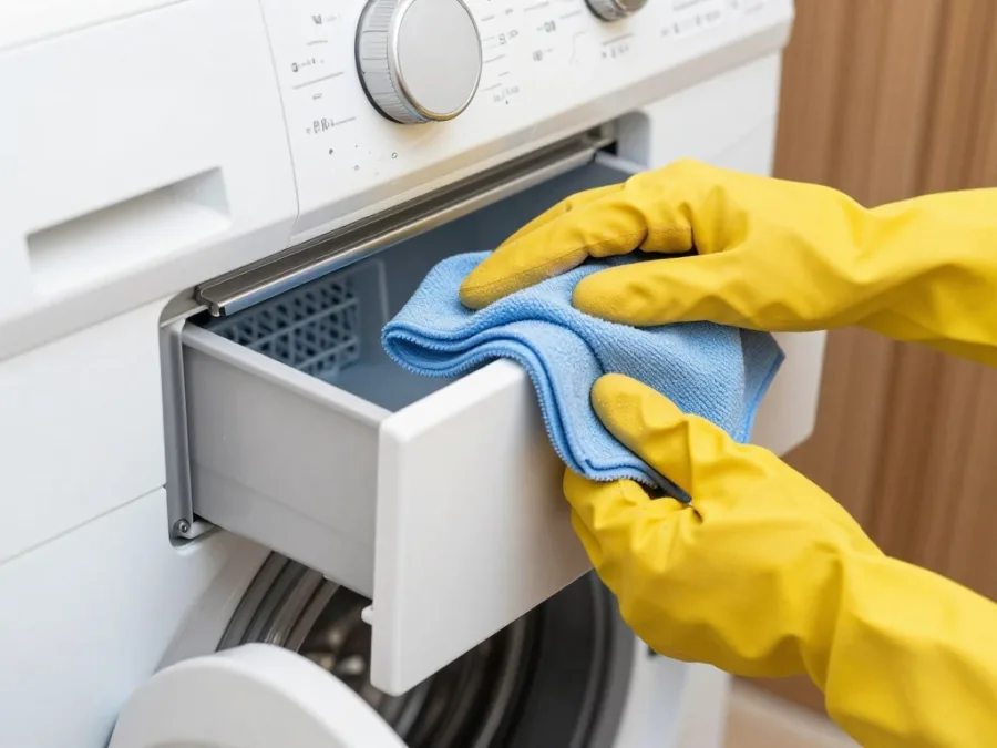 cleaning the door seal and detergent drawer of a washing machine
