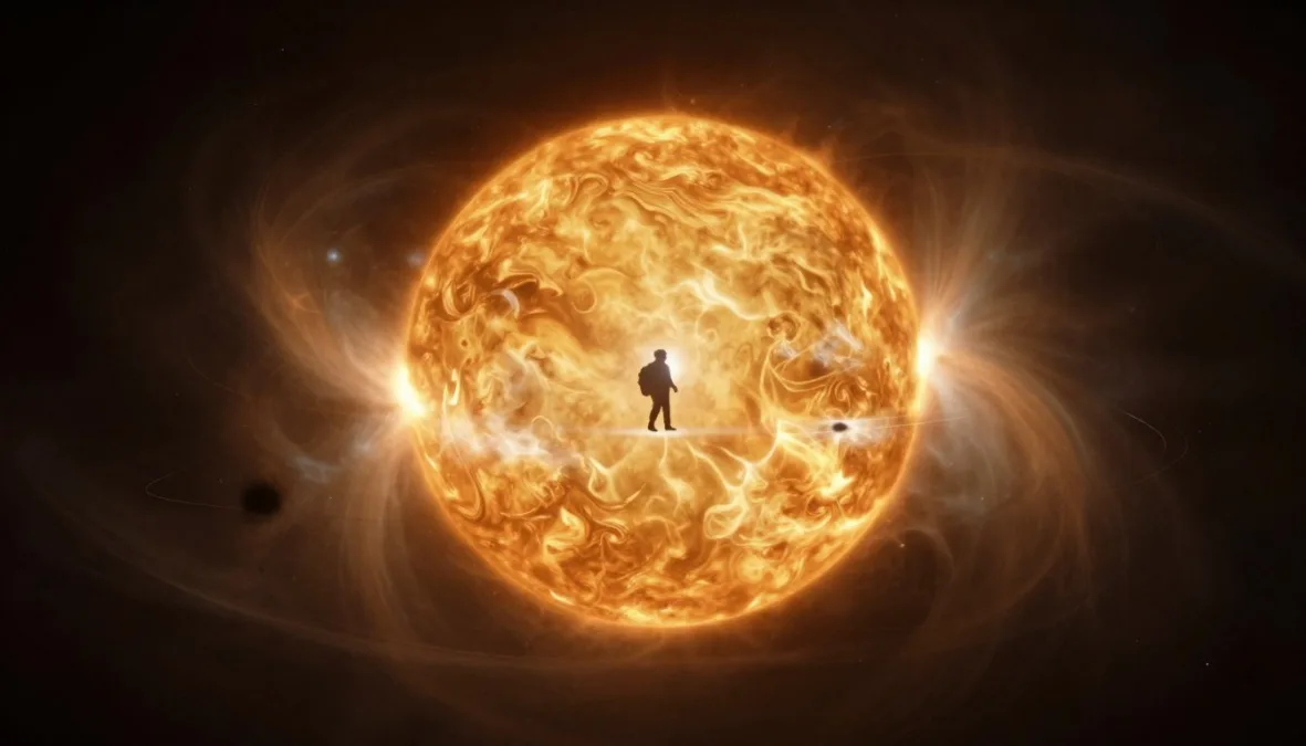 A dark exoplanet crossing the bright disc of its parent star during an orbital transit