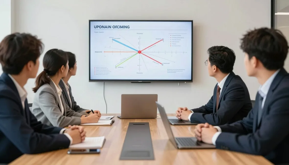 A team reviewing project milestones during a planning meeting in an open office setting A team reviewing project milestones during a planning meeting in an open office setting