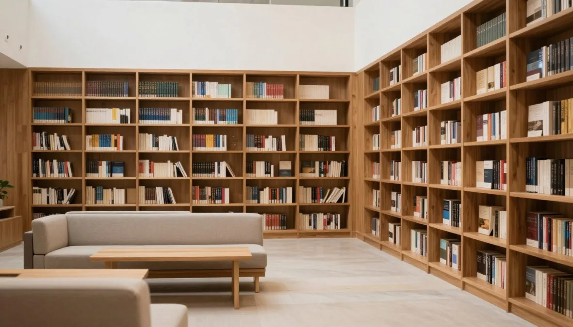 An organized meeting area with modern furniture and warm lighting An organized meeting area with modern furniture and warm lighting