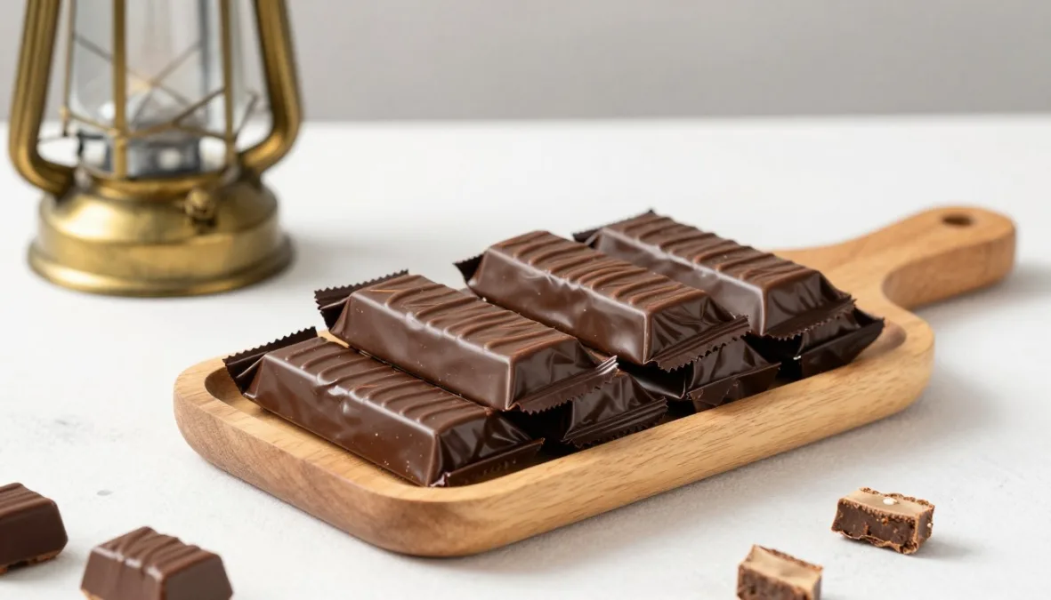 Assorted mini chocolate bars wrapped in festive foil Assorted mini chocolate bars wrapped in festive foil