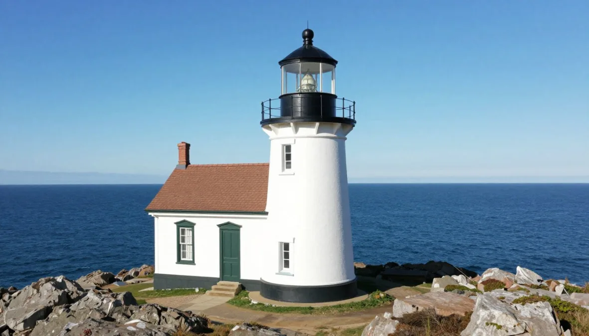 Historic coastal lighthouse overlooking the Pacific Ocean Historic coastal lighthouse overlooking the Pacific Ocean