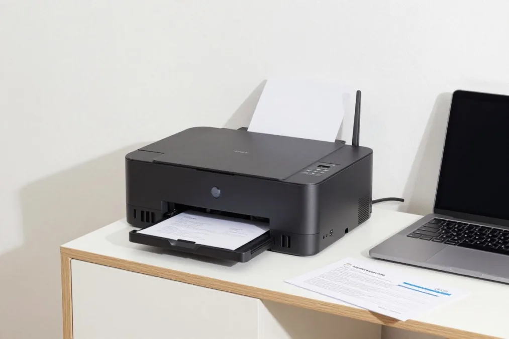 Home office printing setup with wireless connectivity Home office printing setup with wireless connectivity